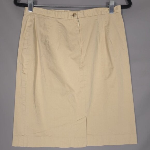 Neiman‎ Marcus EXCLUSIVE Women’s Cotton Mini Skirt Straight Pencil Tan Size 10 - Picture 1 of 11